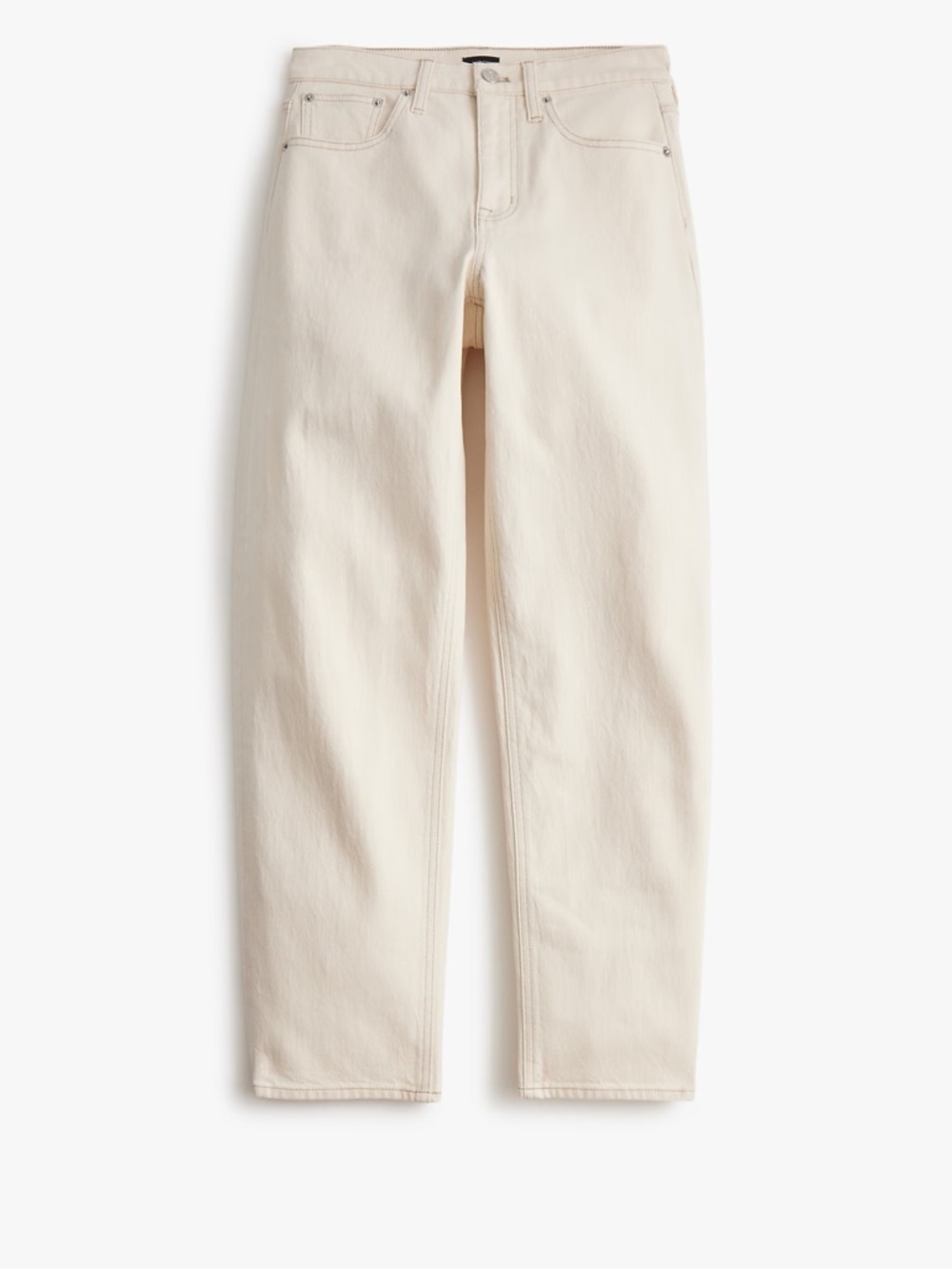 J Crew Factory Slim Petite barrel-leg jean in all-day stretch Ecru New 27 Petite - Picture 8 of 8